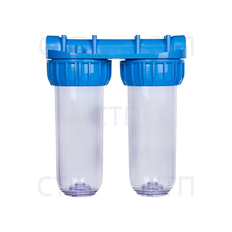 Aquakit SLD 10'' 3P TP колба фильтра двойная 1'' (прозрачная)
