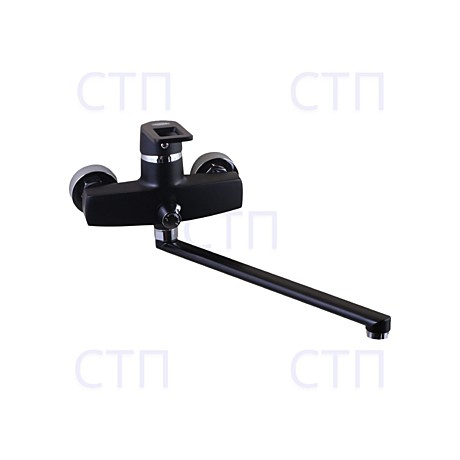 Смеситель для ванны РМС с длинным изливом черный SL77BL-006